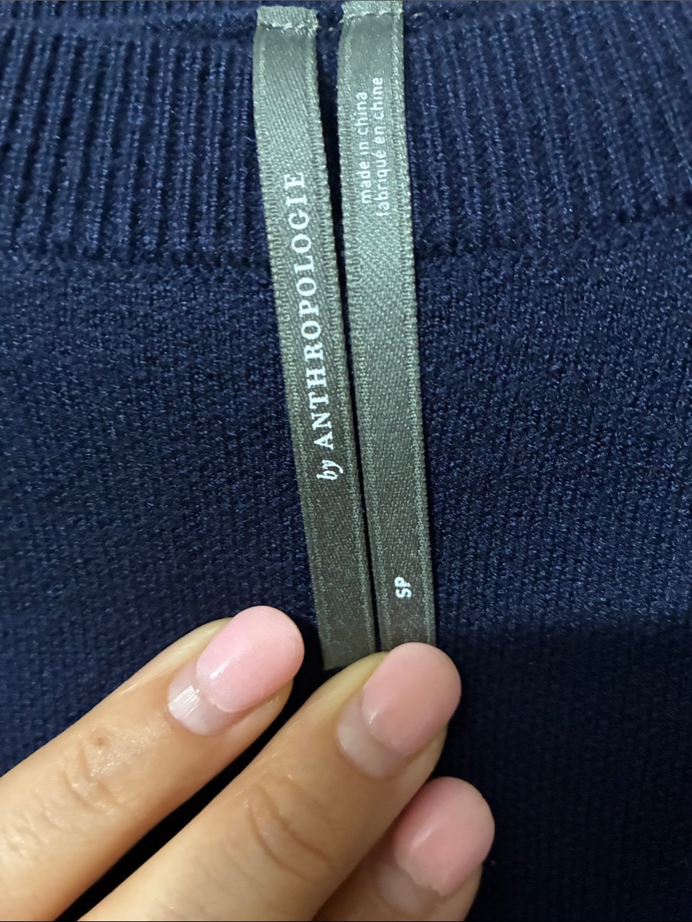 Anthropologie Navy Knot-Detail Midi Dress with Brown Clutch - Picture 2 of 11